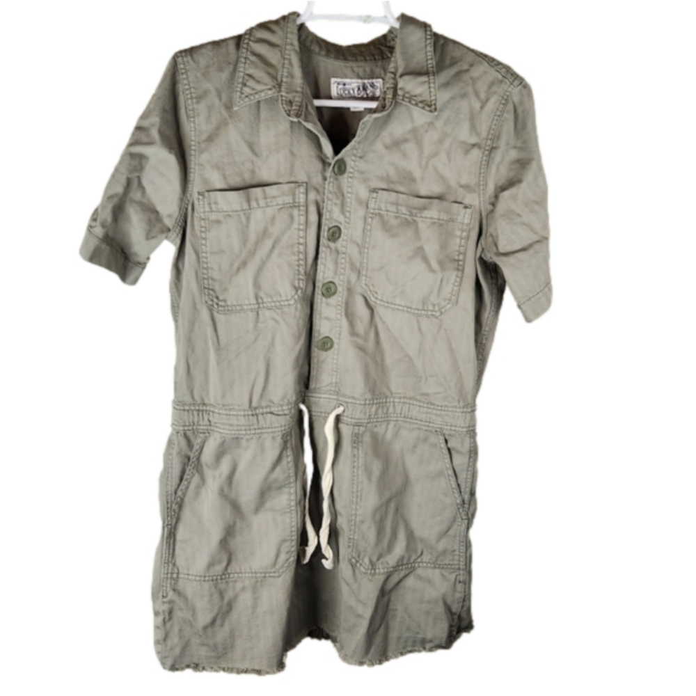 Lucky Brand Aviator Dress Medium Army Green